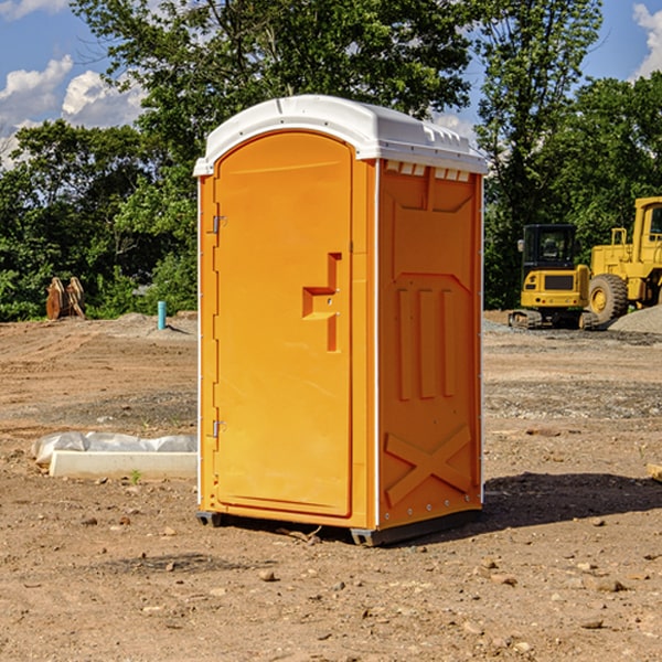 how often are the porta potties cleaned and serviced during a rental period in Gamerco